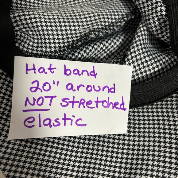 Sun Shade Hat Shades front & back ages 3+ black white gingham black ribbon ties - Picture 12 of 14